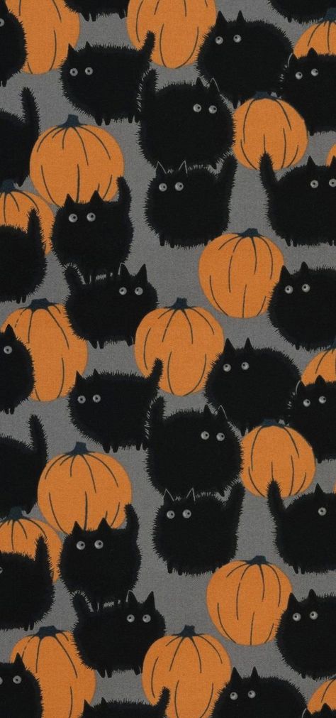 Kitty Pumpkin, Pumpkin Fabric, Halloween Kids Costumes Girls, Halloween Wallpapers, Cat Face Mask, Costumes For Teens, Halloween Face Mask, Alexander Henry, Halloween Wallpaper Iphone