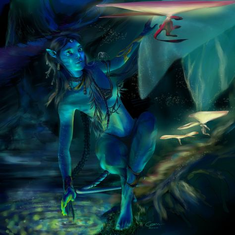 Kiri Fanart, Forest And Ocean, Kiri Avatar, Ocean Magic, Avatar Art, Blue Avatar, Avatar James Cameron, Avatar Picture, Avatar Fan Art