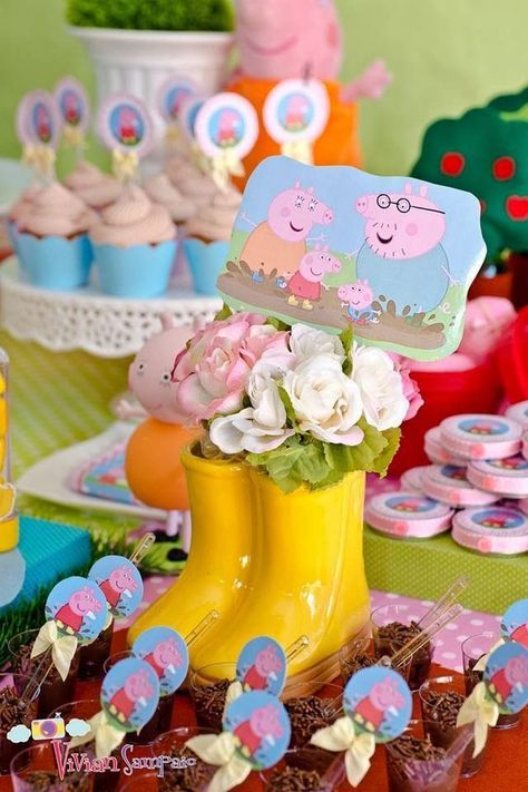 Pig Birthday Theme, Peppa Birthday, Peppa Pig Party Decorations, Peppa Pig Birthday Party Decorations, Papa Pig, Pig Birthday Cakes, Pig Birthday Party, Peppa Pig Birthday Party, Pepa Pig