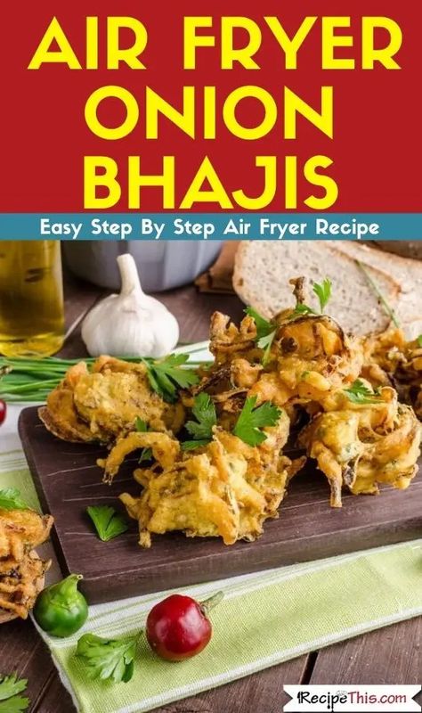 Air Fryer Onion Bhajis. How to cook onion bhajis without deep frying thanks to the air fryer or actifry. These low calorie healthy onion bhajis are delicious, crispy and flavoursome. #airfryer #airfryerrecipes #airfryerindian #onionbhajis Onion Bhajis, Air Fryer Recipes Breakfast, Onion Bhaji, Bbq Appetizers, Air Fryer Fish, Bhaji Recipe, Air Fry Recipes, Air Fryer Recipes Chicken, Deep Frying