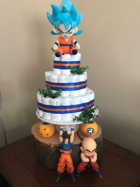 Anime Babyshowers, Dragon Ball Z Baby Shower Ideas, Dragon Ball Z Gender Reveal Ideas, Naruto Baby Shower Ideas, Dragon Ball Baby Shower Ideas, Dragon Ball Z Baby Shower Theme, Anime Baby Shower Ideas, Dragon Ball Decor, Dragonball Z Cake