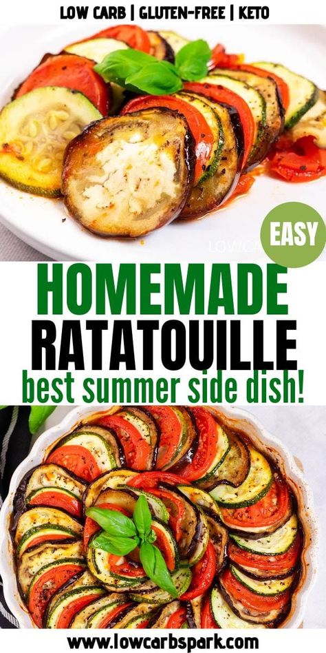 This is the best Ratatouille, loaded with fresh vegetables and perfect for a quick meatless meal. Enjoy a healthy vegetable stew featuring eggplant, zucchini, tomatoes, and more, ready in no time. Best Ratatouille Recipe, Vegetable Ratatouille, Quick Summer Meals, Zucchini And Tomatoes, Mediterranean Diet Recipes Dinners, Eggplant Zucchini, Ratatouille Recipe, Vegan Keto Recipes, Meatless Meal