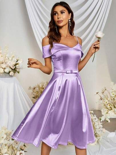 Latest Bridesmaid Dresses, Satin Bridesmaid Dress, Purple Collar, Satin Bridesmaid Dresses, Lilac Purple, Quinceanera, Satin Dresses, Dress P, Bridesmaid Dress