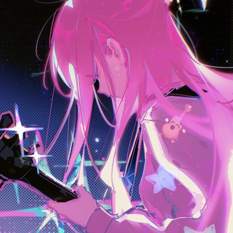 Alien Pfp Anime, Colorful Japanese Aesthetic, Pink And Black Aesthetic Pfp, Kawaii Anime Pfp For Discord, Cute Pfps Discord, Pfp Icons Anime Manga, Pfp Anime Pink, Aesthetic Manga Pfp, Pixel Anime Art