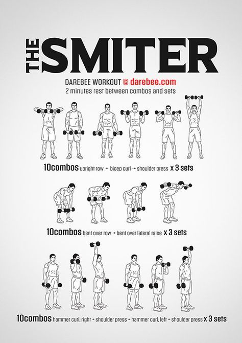 The Smiter, free, very difficult workout by Darebee Shredded Arms Workout, Dumbell Superset Workout, Arm Workout Superset, Dumbell Forearm Workout, Arms Superset Workout, Tris And Bis Workout Dumbell, Full Body Dumbbell Hiit Workout, Dumbbell Forearm Workout, Forearm Dumbell Workout