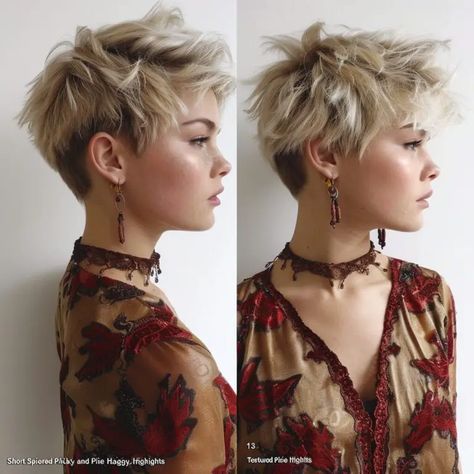 Edgy Pixie Hair, Pixie Hair Cuts, Thick Hair Pixie Cut, Hair Cuts And Styles, Tapered Pixie, Edgy Pixie Hairstyles, Hairstyles Pixie, Edgy Short Haircuts, Shaggy Pixie