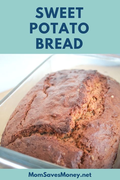 Skip the banana bread and try this amazing homemade cinnamon and spice sweet potato bread recipe. It's a delicious twist on sweet bread with sweet potatoes, plain yogurt and a blend of delicious spices. Perfect for potlucks, breakfast, an after school snack or dessert. Sweet Potato Pumpkin Bread, Sweet Potato Bread Vegan, Pumpkin Sweet Potato Recipes, Sweet Potato Bread Healthy, Sweet Potato Puree Recipes, Vegan Sweet Potato Bread, Healthy Sweet Potato Bread, Sweet Potato Bread Recipe, Potato Bread Recipe