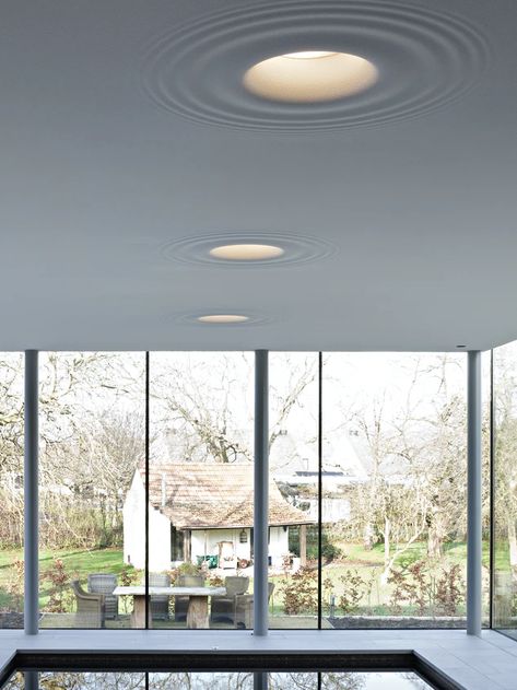 Flos Ceiling Light, Soft Architecture, Lighting Architecture, Flos Lighting, Flos Light, Spa Lighting, Surface Mount Lighting, Ceiling Design Bedroom, Large Lamps