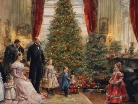 Christmas Scenery, Christmas Artwork, Vintage Christmas Images, Family Painting, Christmas Planner, Old Fashioned Christmas, Old Paintings, Christmas Past, Victorian Christmas