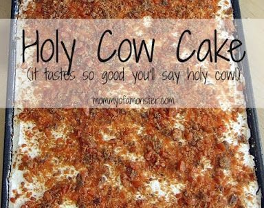 Looking For An Easy Cake Recipe? Try This Holy Cow Cake Recipe | Just A Pinch Recipes Holy Cow Cake, Easy Cake Recipe, Cow Cake, Butterfinger Candy, Cow Cakes, Devils Food Cake Mix Recipe, Devils Food Cake, Poke Cakes, Tasty Chocolate Cake