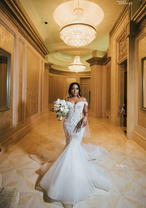 Wedding Dress Mermaid Black Woman, Wedding Dresses 2022 Black Women, 2 In 1 Wedding Dress Black Women, Black Women Wedding Dresses Mermaid, Africab Wedding Dress, Emirates Palace, White Wedding Ceremony, Black Brides, Mermaid Wedding Dresses