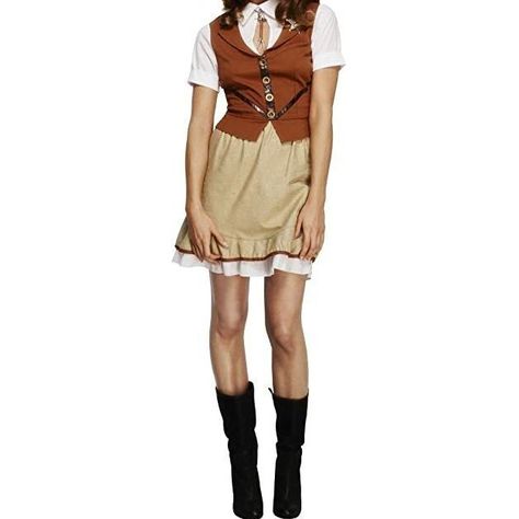 Fever Women's Sheriff Costume * 100% Polyester * Zipper Closure * Includes Fever Sheriff Costume, With Waistcoat, Brown, Mock Shirt, Skirt And Neck Tie * Size Medium 10-12