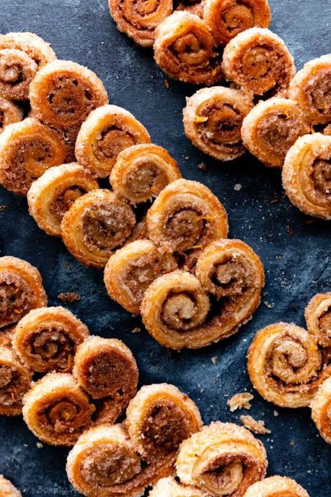 Puff Pastry Cookies, Palmiers Recipe, Palmier Cookies, Rough Puff, Rough Puff Pastry, Brie Puff Pastry, Puff Pastry Tart, Sally's Baking, Pastry Recipe