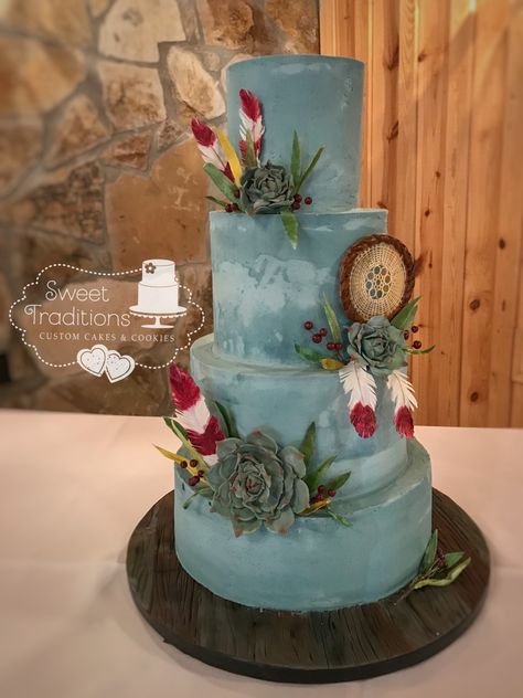 Native beauty - cake by Sweet Traditions Native Wedding Cake, Indian Cake Design, Native American Cake, Native American Wedding Dress, Wedding Cakes Designs, Western Birthday Cakes, Native Wedding, Textured Buttercream, Velvet Cakes