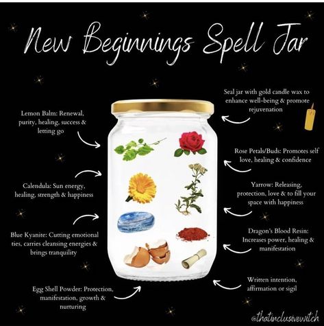 Transformation Spell Jar, Wedding Spell Jar, Back To School Spell Jar, New Beginning Spell Jar, Balance Spell Jar, New Beginnings Spell, Easy Spell Jars Recipes, Spell Pouch, Spells Jars