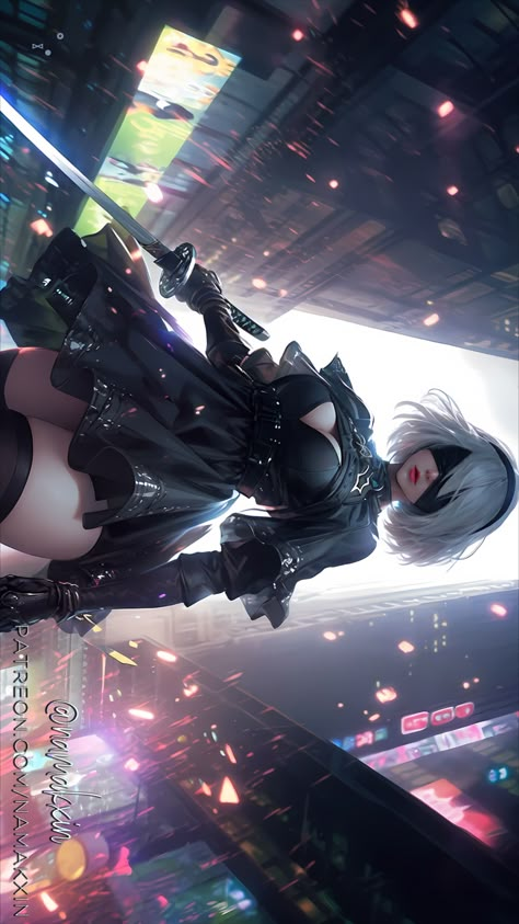 【2B from NieR:Automata】 ⁀➷ Desktop Wallpaper ✪ 2b Iphone Wallpaper, Nier Automata Aesthetic, 2b Automata, 9s Nier Automata, 2b Wallpaper, Nier Automata 2, Nier Automata A2, Sakimichan Art, 2b Nier Automata