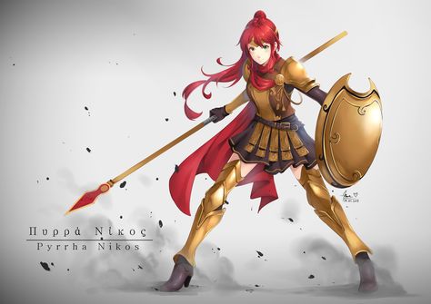 ArtStation - RWBY - Pyrrha Nikos, Luqman Nugraha Greek Achilles, Rwby Redesigns, Rwby Pyrrha, Pyrrha Nikos, Red Like Roses, Rwby Characters, Achievement Hunter, Rwby Comic, Team Rwby