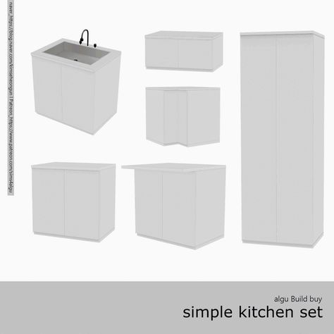 Free Download Sims 4 Kitchen Set, Cc Sims 4 Patreon, Korean Kitchen, Sims 4 Kitchen, Sims 4 Patreon, Simple Kitchen, Cc Sims, Sims 4 Cc Finds, Cc Finds