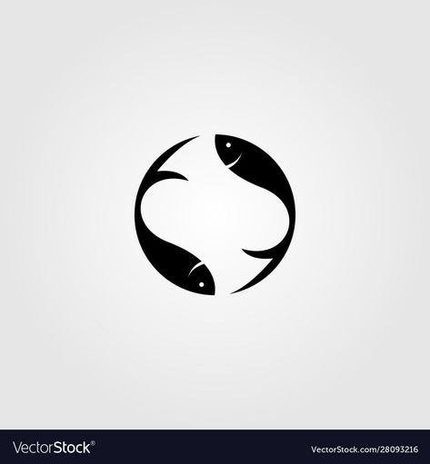 Simple Fish Illustration, Yin Yang Logo Design, Fish Vector Illustration, Circle Logo Ideas, Fish Logo Design Ideas, Koi Fish Logo, Fish Design Logo, Fish Logo Design, Fish Yin Yang