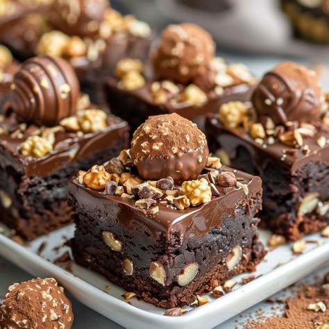 Optimal Recipes Chocolate Covered Brownies, Brownie Birthday Ideas, Brownie Flavour Ideas, Brownie Varieties, Brownie Tower Ideas, Boozy Brownies, Recipes Tower, Optimal Recipes, Desserts Bakery