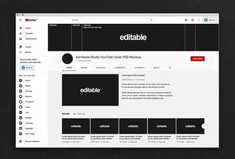 Download this free YouTube channel mockup and create your own stunning channel art in minutes. #youtube #channel #mockup . #Youtube_Channel_Branding_Design #Youtube_Layout_Template #Youtube_Channel_Template #Youtube_Layout Youtube Channel Branding Design, Youtube Layout Template, Youtube Channel Template, Youtube Layout, Youtube Channel Branding, Youtube Profile, Youtube Cover, Youtube Thumbnail Template, Youtube Thumbnail Design