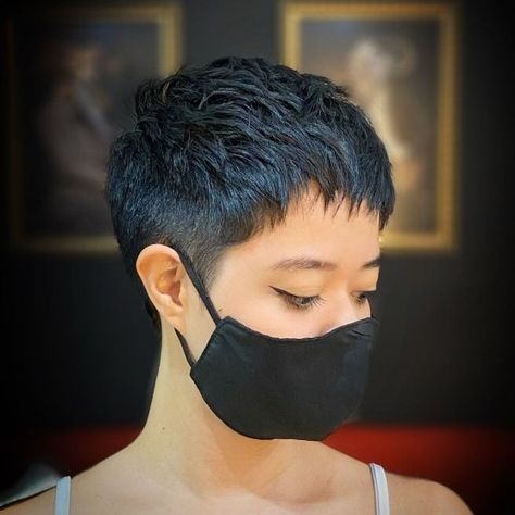 Extra-Short Undercut Pixie Pixies Haircut, Edgy Short Haircuts, Super Short Haircuts, Short Undercut, Edgy Pixie Haircuts, Short Dark Hair, Cute Short Haircuts, Short Hair Pixie Cuts, Short Hair Undercut