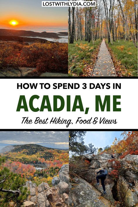 The Best 3 Day Acadia National Park Itinerary: The Best Hikes, Food & More Acadia National Park Fall, October Weather, England Travel Guide, Acadia National Park Maine, East Coast Road Trip, Fall Road Trip, Utah Road Trip, Maine Vacation, Maine Travel