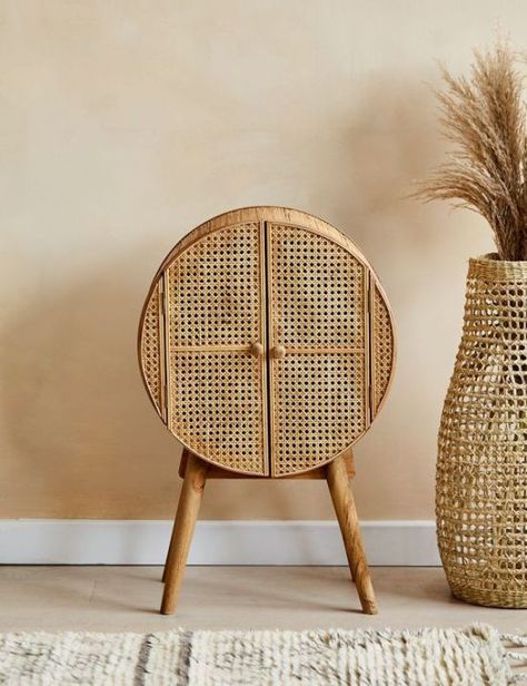 12 Cane Furniture Items That Blurs The Line Between Modern and Vintage Rattan Furniture Living Room, Rattan Cabinet, Luxury Home Accessories, Cane Furniture, Bamboo Furniture, Diy Furniture Renovation, Storage Units, Vintage Storage, Furniture Renovation