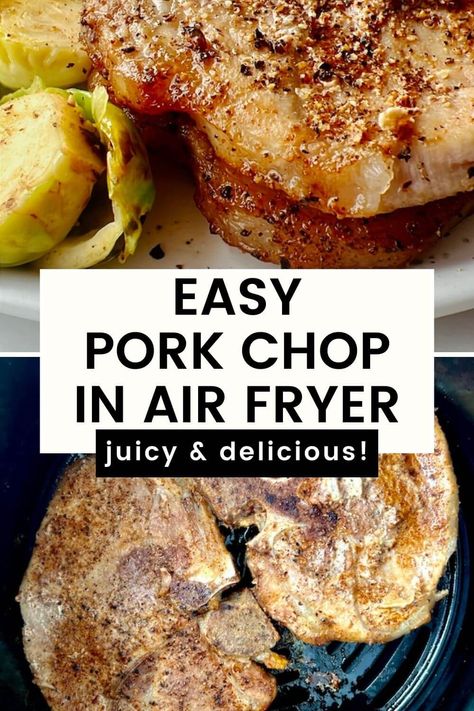 Bone in Pork Chop in Air Fryer Pork Chop In Air Fryer, Air Fryer Pork Chops Bone In, Pork Chops In Air Fryer, Power Air Fryer Recipes, Air Fry Pork Chops, Pork Chops Bone In, Bone In Pork Chops, Keto Meat, Cooking Pork Chops