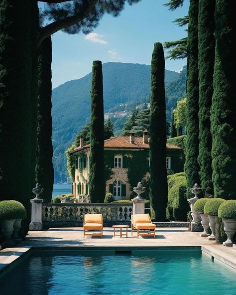 Cloaked in rich tones, a classical masterpiece adorns the serene shores of Lake Como. 🌊 • Designed by; @aiforarchitects Follow us… | Instagram Old Money House, Lake Como Villas, Casa Exterior, Italian Villa, Luxury Homes Dream Houses, Shooting Photo, Dream House Exterior, Lake Como, Dream Home Design