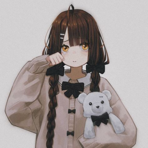 #girl #pfp #anime Anime Brown Hair, Anime Mouths, Girl Pfp, Pfp Anime, Anime Shadow, Anime Child, A Silent Voice, Drawing Artist, Autumn Art