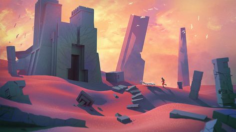 Planet Concept Art, Concept Art Landscape, Scifi Environment, Art Steampunk, Polygon Art, Blond Amsterdam, Game Environment, Low Poly Art, Art Disney