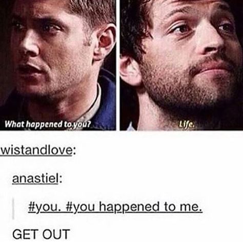 Endverse Destiel, Soupy Noodles, Supernatural Show, Spn Destiel, Supernatural Comic, Dean And Castiel, Supernatural Tv Show, Supernatural Destiel, Supernatural Memes