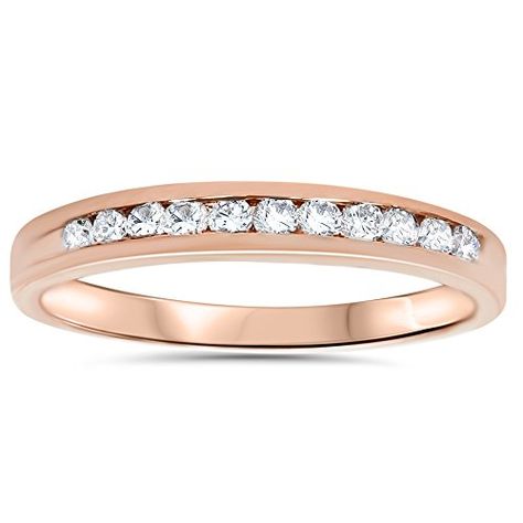 Pompeii3 Inc. 1/4ct Channel Set Diamond Wedding Ring 14K Rose Gold Yellow Gold Diamond Wedding Band, Channel Set Wedding Band, Anniversary Wedding Band, Gold Diamond Wedding Band, Stack Ring, Wedding Anniversary Rings, Diamond Anniversary Rings, Diamond Wedding Ring, Channel Set