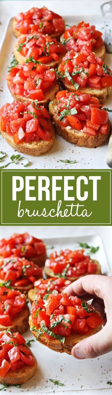 Perfect Bruschetta - Simple, fresh, and seriously amazing. This is the best bruschetta I’ve ever had! Perfect Bruschetta, Yummy Bites, Quick Food, Football Snacks, Bruschetta Recipe, Catering Ideas, Hells Kitchen, Fancy Food, Christmas Appetizers