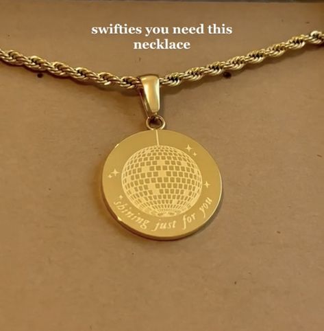 Gold Necklace Taylor Swift Disco Mirror Ball Mirrorball Necklace Taylor Swift, Gift For Swifties, Mirrorball Necklace, Taylor Swift Necklace, Taylor Swift Mirrorball, Taylor Swift Vma, Disco Ball Art, Taylor Swift Jewelry, Cartier Necklace