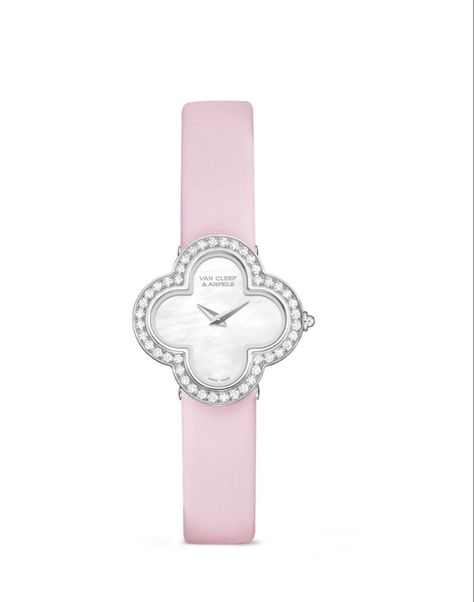 Alhambra Watch, Glow Jewelry, Van Cleef And Arpels Jewelry, Pink Watch, Watch Jewelry, Hermes Jewelry, Pink Aura, Van Cleef And Arpels, Baby Clip Art