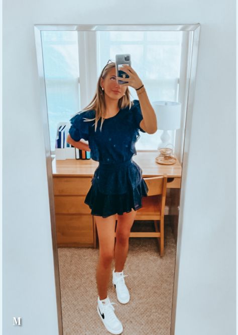 Blazer With Dress Outfit, Simply Southern Outfits, Nike Blazers Outfit, Blazer Dress Outfits, Nike Blazers, Southern Outfits, Cute Nike Outfits, Cute Lazy Outfits, Cute Preppy Outfits