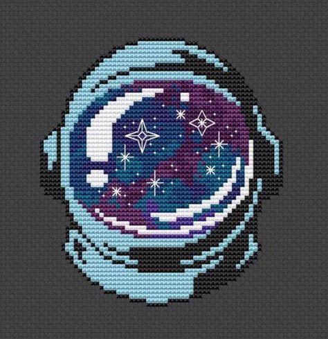 Astronaut pattern. Space Cross Stitch, Modele Pixel Art, Art Perle, 8bit Art, Subversive Cross Stitch, Minecraft Pixel Art, Pola Kristik, Pixel Pattern, Pixel Art Pattern