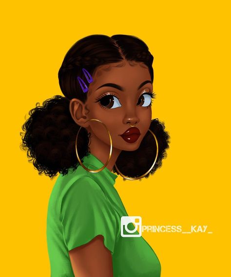 16.2K vind-ik-leuks, 122 reacties - Princess Karibo (@princess__kay_) op Instagram: 'Hello 👋🏾' Accent Braids, Natural Hair Art, Black Artwork, Black Love Art, Black Art Pictures, Dope Art, Afro Art, African American Art, Girls Cartoon Art