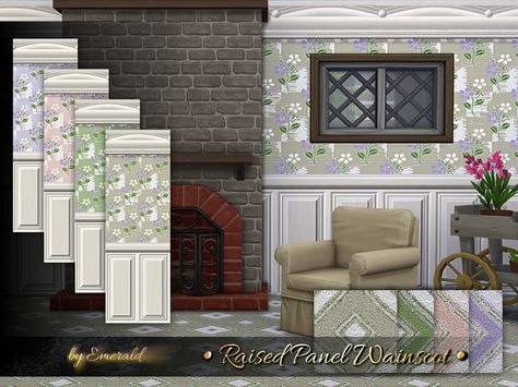 Sims 4 Wallpapers Cc, Sims 4 Cc Walls, Panel Walls, Brick Look Tile, Sims 4 Downloads, Raised Panel, Electronic Art, Sims 4 Cc, Wainscoting