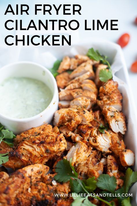 This cilantro lime chicken is delicious and juicy. Whether you make it in an air fryer or on the grill, you won't regret making this recipe. Keep reaching your macro goals with this amazing chicken. www.lillieeatsandtells.com Cilantro Lime Chicken Marinade, Lillie Eats And Tells, Lime Chicken Breast, Chicken In The Air Fryer, Lime Marinade For Chicken, Air Fryer Recipes Chicken Breast, Lime Chicken Recipes, Lifestyle Advice, Fall Meals