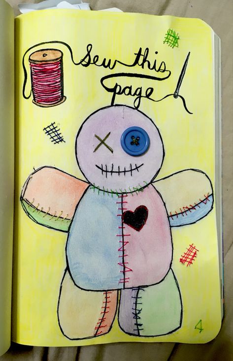 Wreck This Journal In Color, Wreck This Journal Ideas, Create This Book, Wreck This Journal, Voodoo Doll, Voodoo Dolls, 365 Days, Art Book, Journal Pages