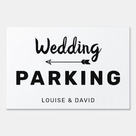 $58.05 | Minimalist Wedding Parking this way Yard Sign #wedding, parking, this way, parking sign, park here, directional, direction, arrow, pointing, personalized Wedding Parking, Direction Arrow, Wedding Banners, Arrow Sign, Parking Sign, Event Signage, Wedding Banner, Parking Signs, Shop Wedding