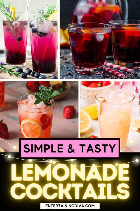 Simple & Tasty Lemonade Cocktails | Recipes Drinks With Lemonade, Lemonade Alcohol Drinks, Alcoholic Lemonade, Alcoholic Lemonade Drinks, Vodka Lemonade Drinks, Summer Vodka Drinks, Easy Lemonade, Lemonade Cocktails, Lemonade Cocktail Recipe