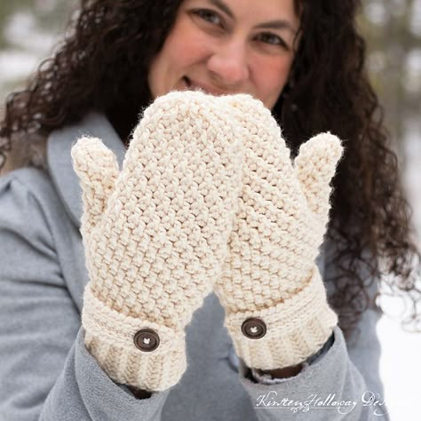 Ravelry: Easy Double Seed Stitch Mittens pattern by Kirsten Holloway Crochet Mittens Free Pattern Women, Carroway Crochet, Double Seed Stitch, Cottage Crochet, Crochet Mitts, Crochet Mittens Free Pattern, Crochet Mittens Pattern, Reverse Single Crochet, Crocheted Stuff