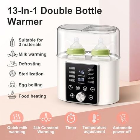 13-in-1 Dual Baby Bottle Warmer, Portable Bottle Warmer, Accurate Temp Control, LCD, Timer, Sterilizer, Baby Food Heater & Defrost Milk Warmer, 24-Hour Constant Bottle Warmer for Breastmilk Travel Bottle Warmer, Baby Sterilizer, Best Bottle Warmer For Breastmilk, Baby Brezza Bottle Sterilizer, Baby Bottle Sterilizer, Bottle Sterilizer, Baby Bottle Warmer, Bottle Warmer, Breast Milk