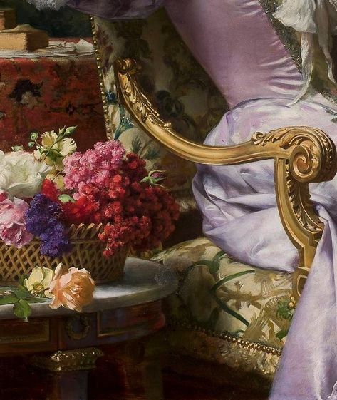 Lilac Aesthetic, Rococo Art, Victorian Paintings, Art Details, Classic Paintings, Realism Art, Elegant Art, Lilac Dress, Detail Art