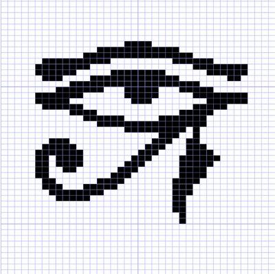 The Eye Of Ra, Crochet Charts, Graph Patterns, Eye Of Ra, Knit Ideas, Pixel Crochet, Tapestry Crochet Patterns, Minecraft Pixel Art, Pixel Pattern