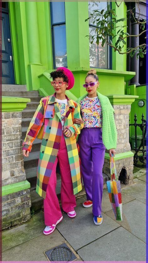 Colourful Outfits Summer, Funky Fashion Outfits, Bright Color Outfits, Colorful Fashion Aesthetic, Funky Clothing, Colourful Fashion, Mode Pop, Colorful Wardrobe, Bright Outfits